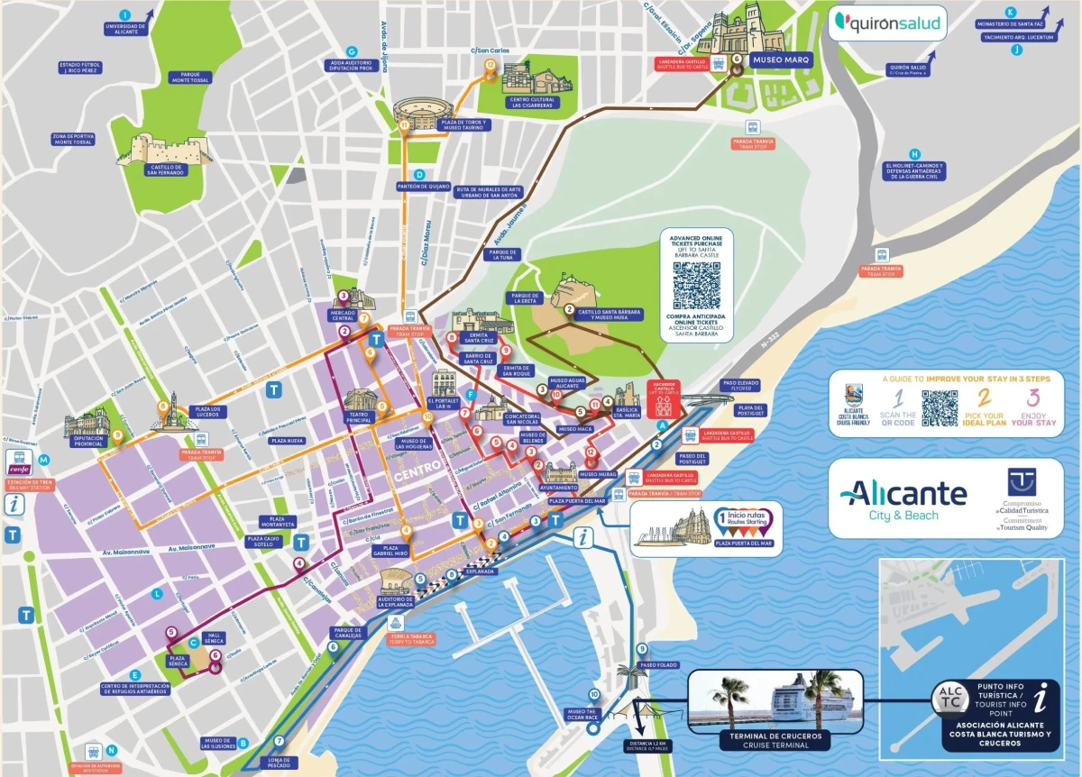 Carte des points d'intérêts de Alicante