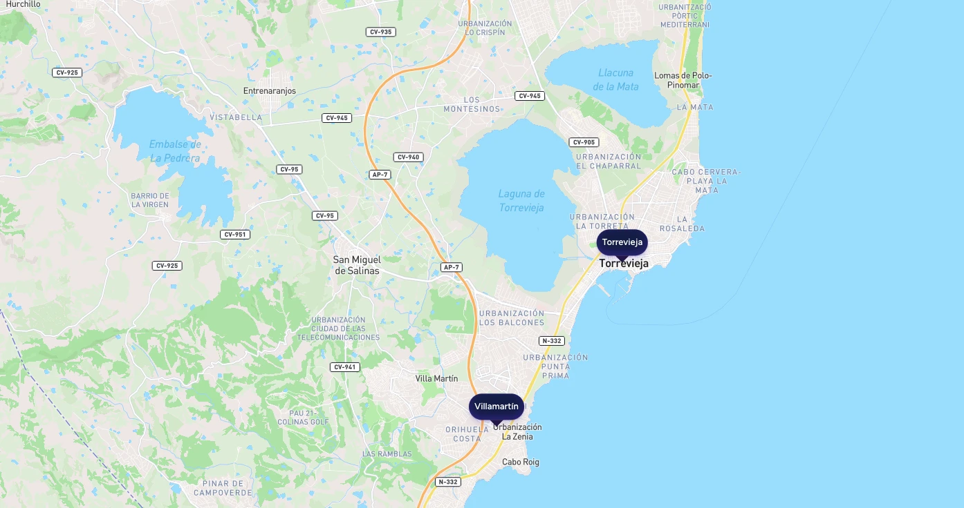 Carte des points d'intérêts de Torrevieja