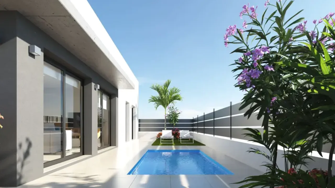Vue exterieur piscine villa à Daya Nueva Alicante