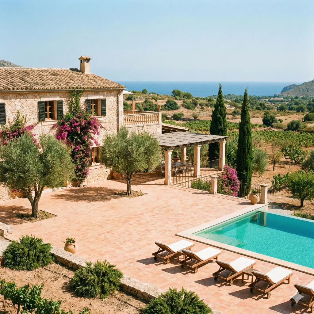Maison en Espagne avec terrasse, piscine et cadre mediterraneen