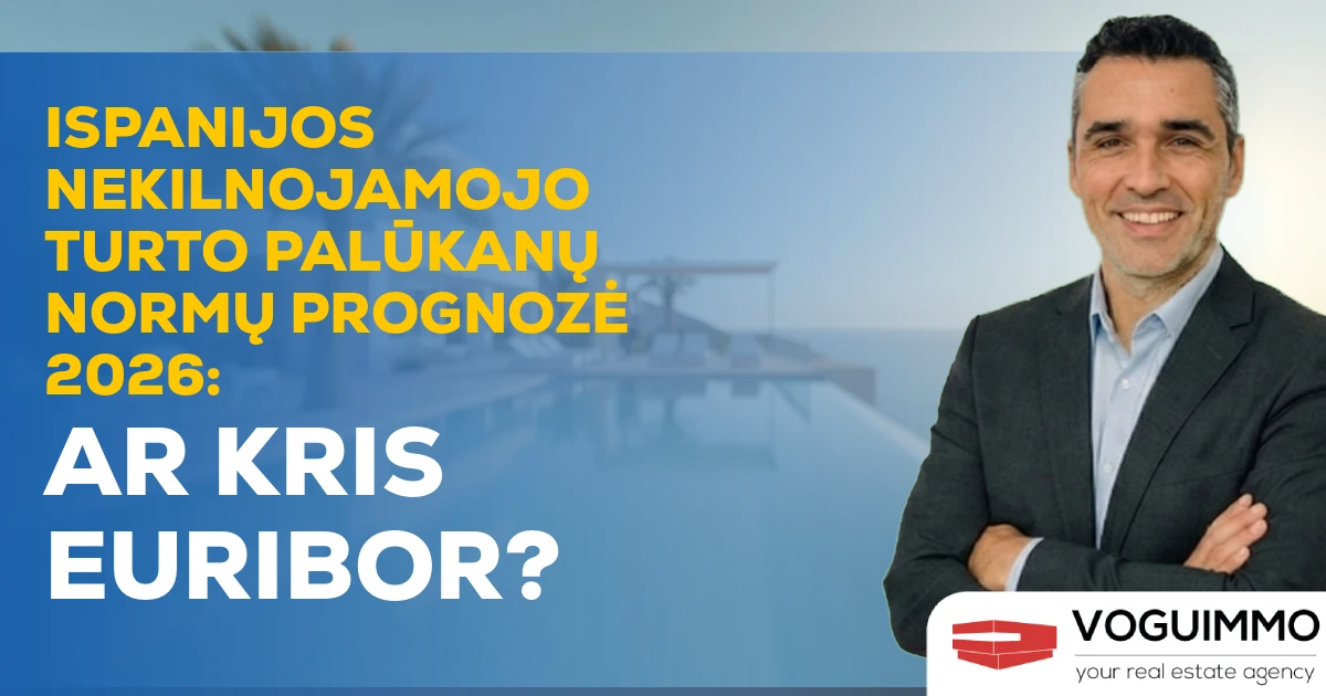 Ispanijos nekilnojamojo turto palūkanų normų prognozė 2026: Ar kris Euribor?