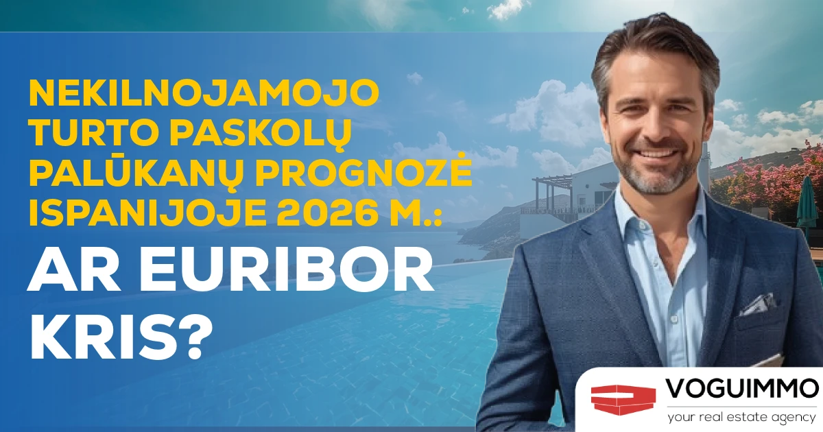 Ispanijos nekilnojamojo turto palūkanų normų prognozė 2026: Ar kris Euribor?