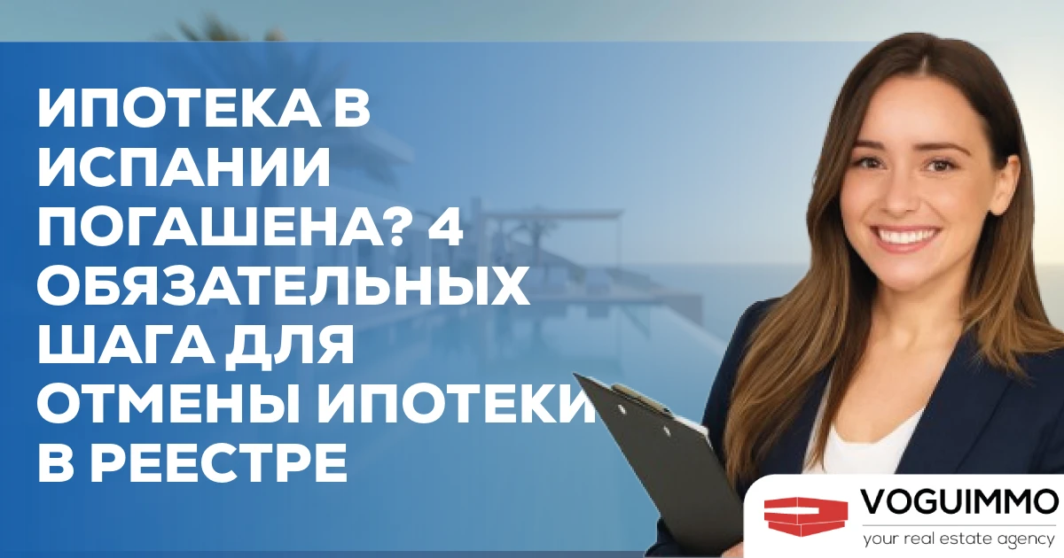 Ипотека в Испании погашена? 4 обязательных шага для отмены ипотеки в Реестре