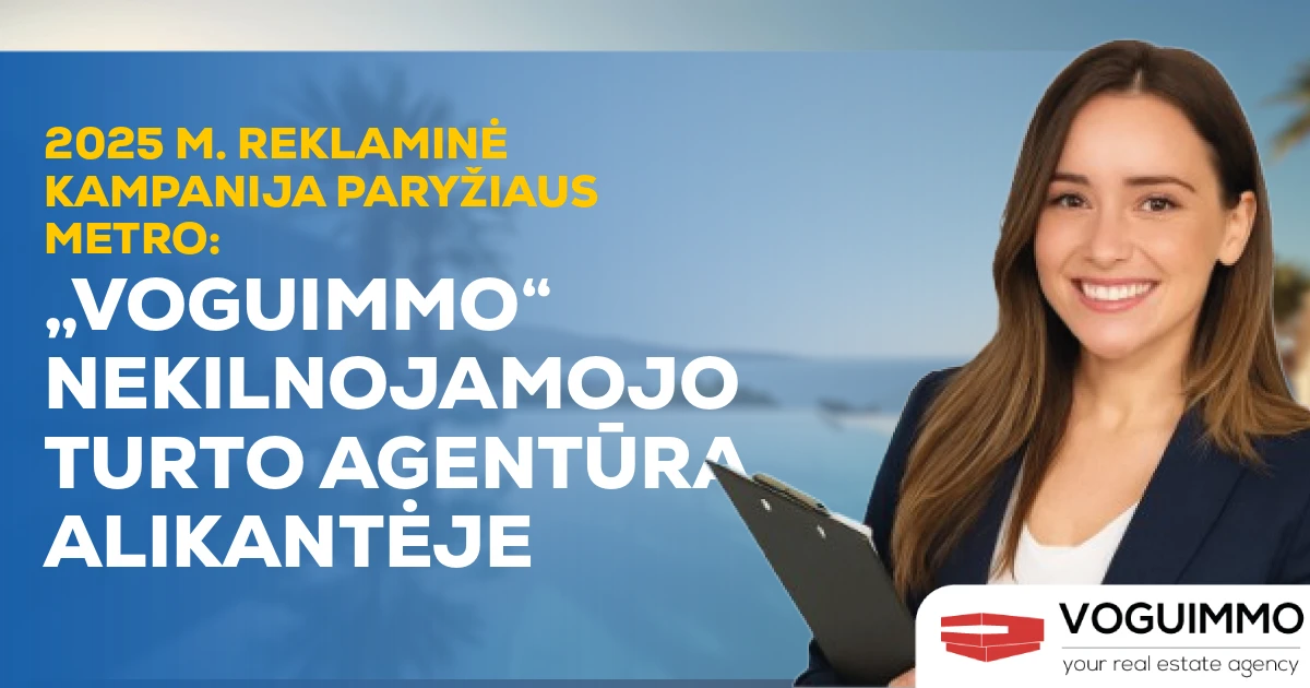2025 m. reklaminė kampanija Paryžiaus metro: „Voguimmo“ nekilnojamojo turto agentūra Alikantėje