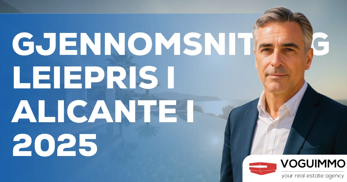 Gjennomsnittlig leiepris i Alicante i 2025